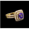 Image 1 : 14KT Yellow Gold 1.76 ctw Tanzanite and Diamond Ring