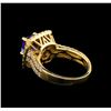 Image 3 : 14KT Yellow Gold 1.76 ctw Tanzanite and Diamond Ring