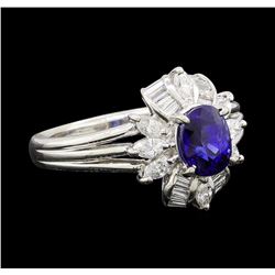 1.28 ctw Sapphire and Diamond Ring - Platinum