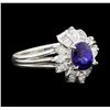 Image 1 : 1.28 ctw Sapphire and Diamond Ring - Platinum