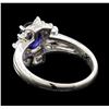 Image 3 : 1.28 ctw Sapphire and Diamond Ring - Platinum