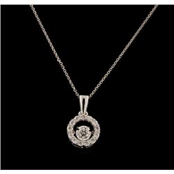 0.33 ctw Diamond Pendant With Chain - 14KT White Gold