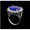 Image 4 : GIA Cert 13.03 ctw Tanzanite and Diamond Ring - 14KT White Gold