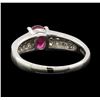 Image 3 : 0.60 ctw Ruby and Diamond Ring - Platinum