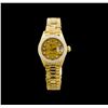 Image 1 : Rolex 18KT Gold President Diamond DateJust Ladies Watch