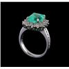Image 4 : 3.90 ctw Emerald and Diamond Ring - 14KT White Gold