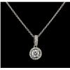 Image 1 : 0.71 ctw Diamond Pendant With Chain - 14KT White Gold