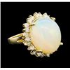 Image 1 : 10.95 ctw Opal and Diamond Ring - 14KT Yellow Gold