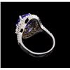 Image 3 : 3.30 ctw Tanzanite and Diamond Ring - 14KT White Gold