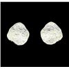 Image 1 : Semi Round Medallion Earrings - Rhodium Plated