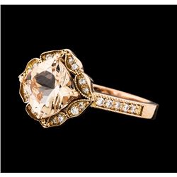 1.33 ctw Morganite and Diamond Ring - 14KT Rose Gold