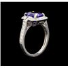 Image 4 : 14KT White Gold 2.18 ctw Tanzanite and Diamond Ring