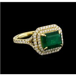 14KT Yellow Gold 2.63 ctw Emerald and Diamond Ring