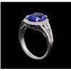 Image 4 : 3.38 ctw Tanzanite and Diamond Ring - Platinum