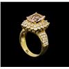 Image 4 : 14KT Yellow Gold 3.06 ctw Morganite and Diamond Ring