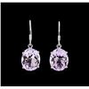 Image 1 : Crayola 15.00 ctw Pink Amethyst Earrings - 14K White Gold