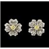 Image 1 : 3.93 ctw Yellow Diamond Earrings - 18KT White Gold