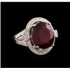 Image 1 : 14KT White Gold 14.49 ctw Ruby and Diamond Ring