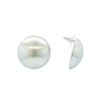 Image 2 : 30mm Button Earrings - Silver Plated