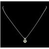 Image 1 : Pearl and Diamond Pendant With Chain - 14KT White Gold