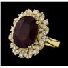 Image 1 : 11.11 ctw Ruby and Diamond Ring - 14KT Yellow Gold