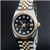 Image 1 : Rolex Two-Tone Black Diamond DateJust  Men's Watch