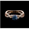 Image 2 : 1.17 ctw Blue Diamond Ring - 14KT Rose Gold