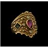 Image 3 : 3.65 ctw Tourmaline and Diamond Suite - 14KT Yellow Gold