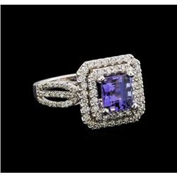 14KT White Gold 2.16 ctw Tanzanite and Diamond Ring