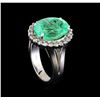 Image 4 : 7.20 ctw Emerald and Diamond Ring - 14KT White Gold