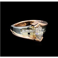 1.45 ctw Diamond Ring - 14KT White and Rose Gold