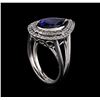 Image 4 : 2.96 ctw Tanzanite and Diamond Ring - 14KT White Gold