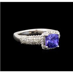 14KT White Gold 1.51 ctw Tanzanite and Diamond Ring