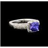 Image 1 : 14KT White Gold 1.51 ctw Tanzanite and Diamond Ring