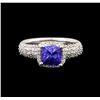 Image 2 : 14KT White Gold 1.51 ctw Tanzanite and Diamond Ring