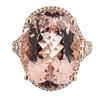 Image 1 : 17.63 ctw Morganite and Diamond Ring - 14KT Rose Gold