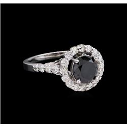 2.58 ctw Black Diamond Ring - 14KT White Gold