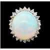 Image 2 : 13.48 ctw Opal and Diamond Ring - 14KT White Gold