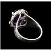 Image 3 : 4.72 ctw Amethyst and Diamond Ring - 14KT White Gold