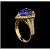 Image 4 : 3.75 ctw Tanzanite and Diamond Ring - 14KT Yellow Gold