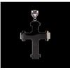 Image 2 : 10KT White Gold 1.94 ctw Diamond Cross Pendant