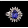 Image 2 : 2.60 ctw Tanzanite and Diamond Ring - 14KT White Gold