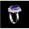 Image 4 : 14KT White Gold 5.20 ctw Tanzanite and Diamond Ring