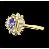 Image 1 : 0.35 ctw Tanzanite and Diamond Ring - 14KT Yellow Gold