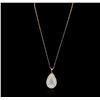 Image 2 : 14KT Rose Gold 6.23 ctw Opal and Diamond Pendant With Chain