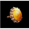 Image 1 : 17.32 ctw Fire Opal and Diamond Ring - 14KT Rose Gold