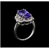 Image 4 : 5.04 ctw Tanzanite and Diamond Ring - 14KT White Gold