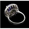 Image 3 : 3.25 ctw Tanzanite and Diamond Ring - 14KT White Gold