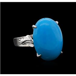 9.47 ctw Turquoise Ring - Silver