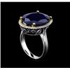 Image 4 : 14KT Two-Tone Gold 13.11 ctw Sapphire and Diamond Ring